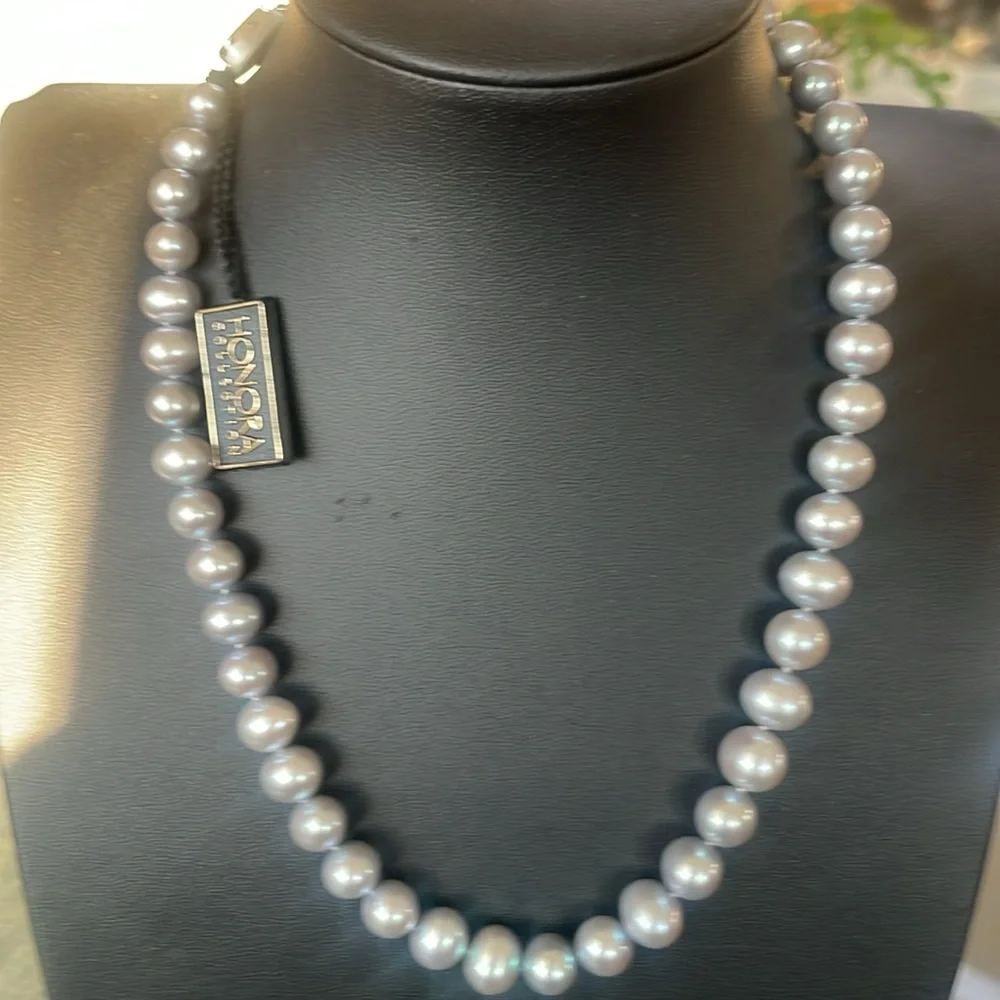 Honora freshwater light Grey Pearl Necklace - Picture 8 of 10